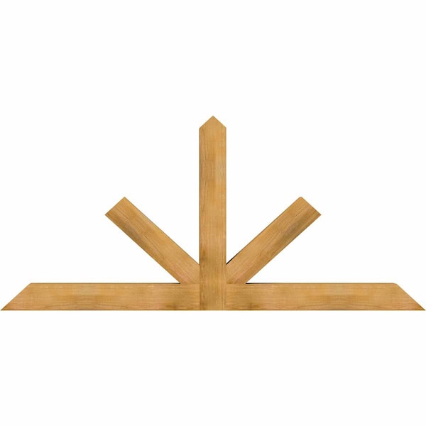 Ekena Millwork Saratoga Rough Sawn Timber Gable Bracket, Western Red Cedar, 96"W x 44"H x 6"D x 6"F, 11/12 Pitch GBW096X44X0606SAR00RWR - main